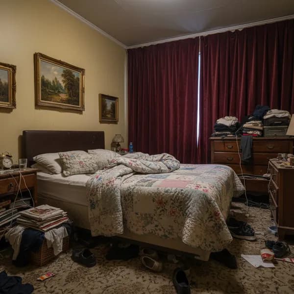 Bedroom before AI design transformation