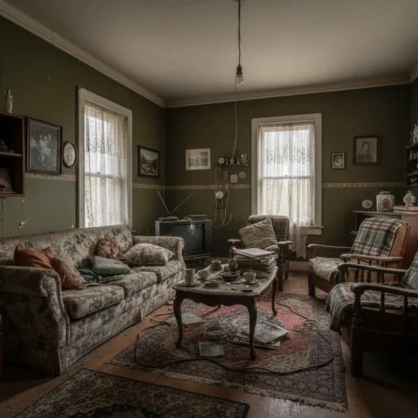 Living room before AI design transformation